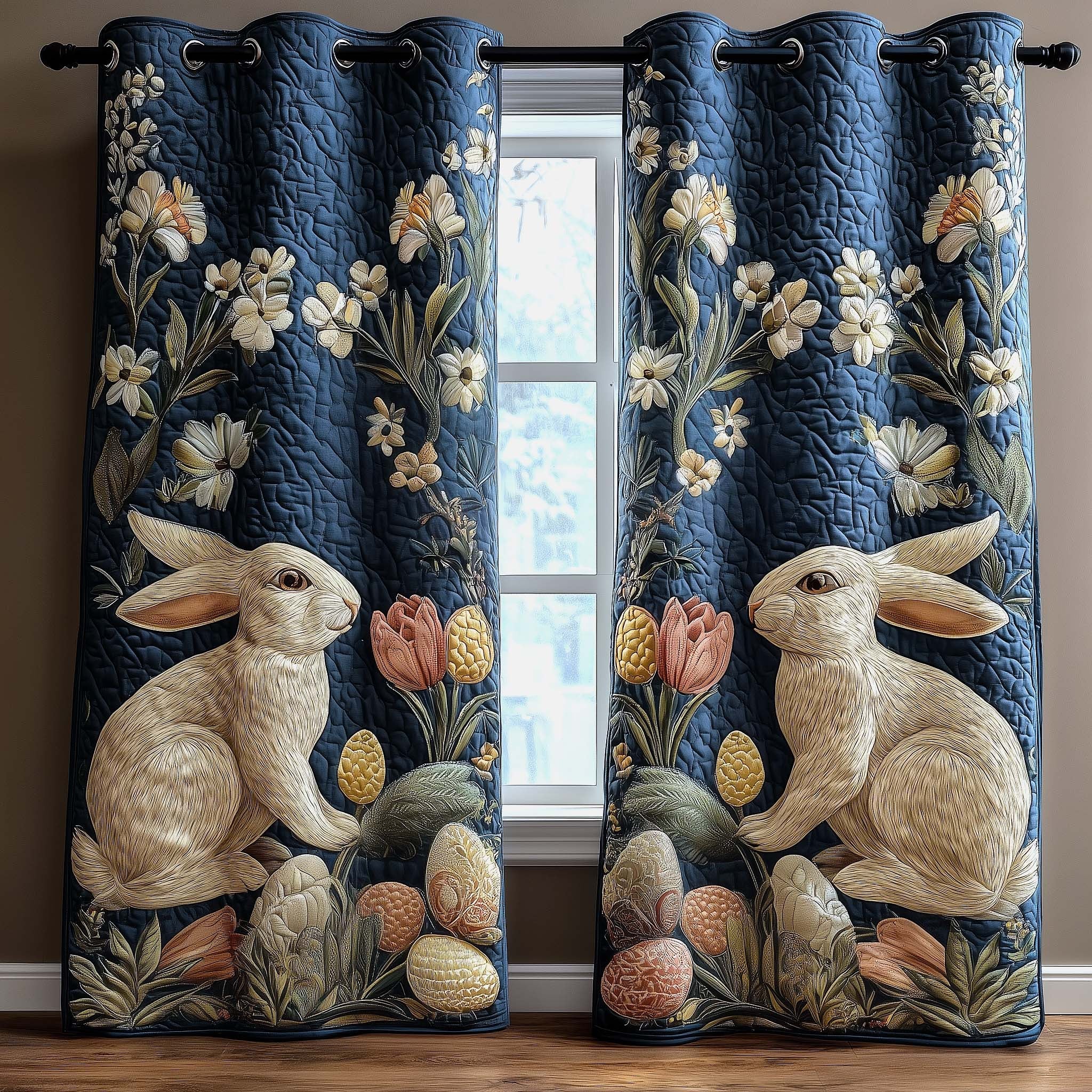 Bunny Bloom Quilted Curtains GFTOMA9511