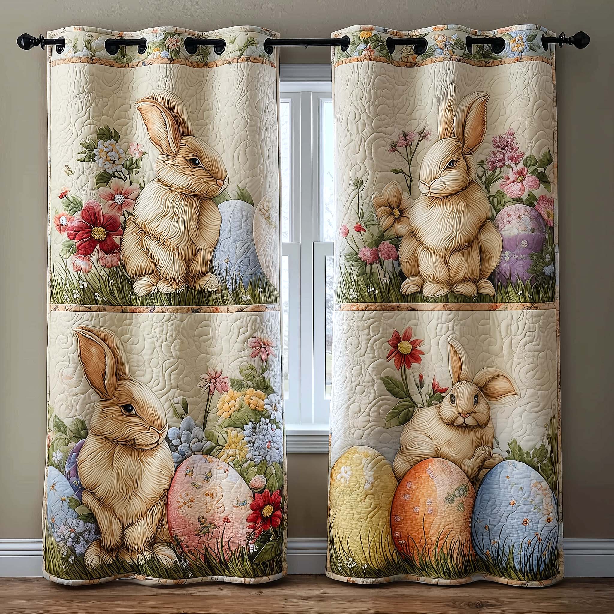 Spring Bunny Quilted Curtains GFTOMA9514