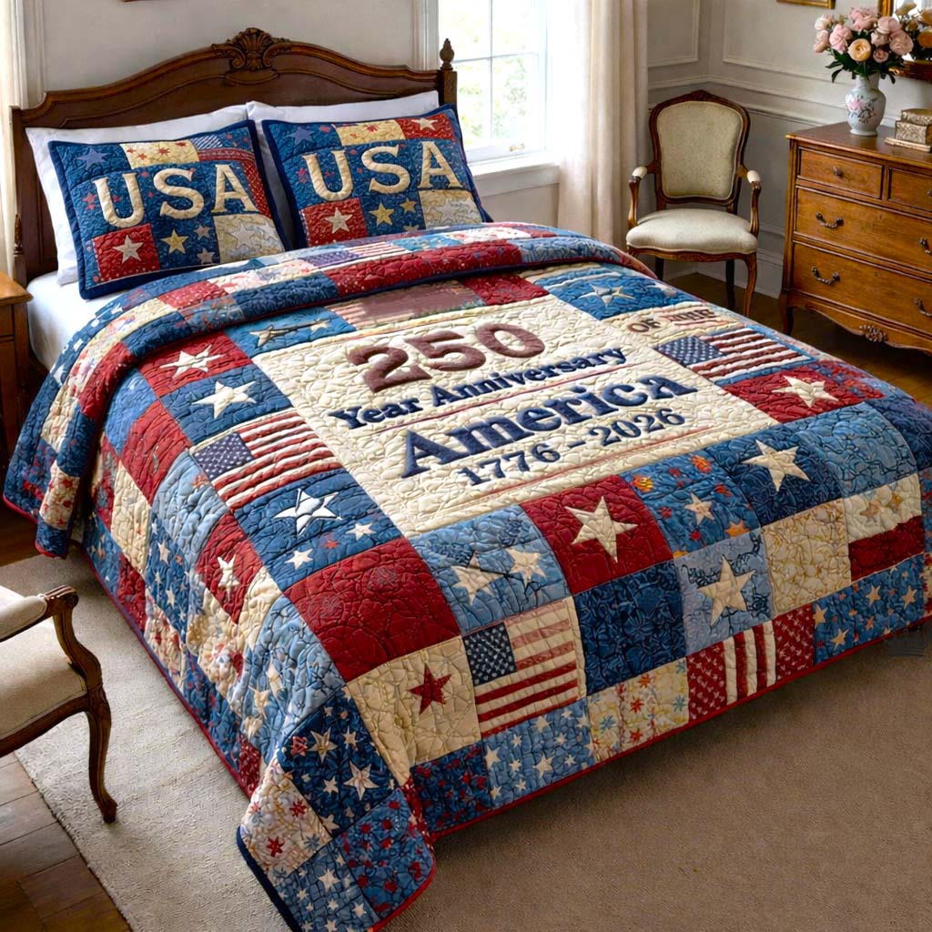 Heritage Patch 3-Piece Quilted Bedding Set