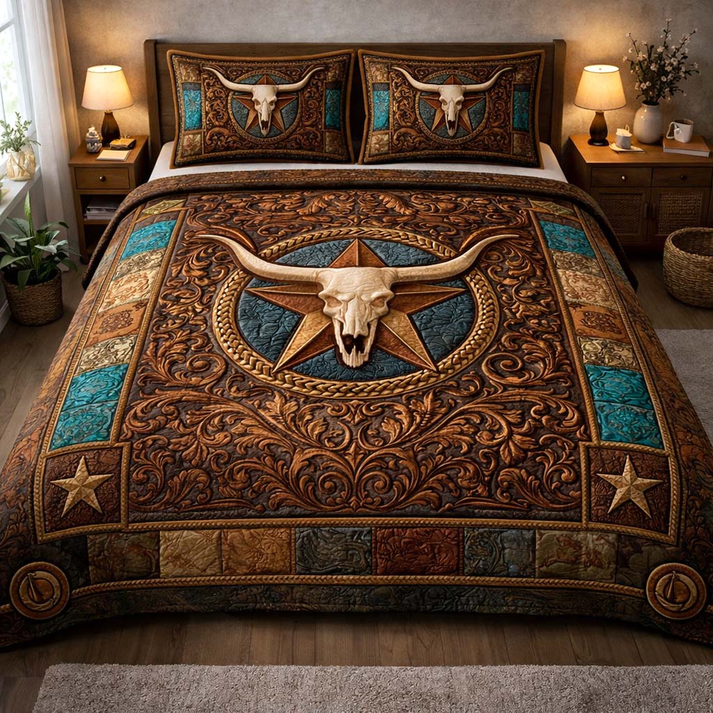 Heritage Patch 3-Piece Quilted Bedding Set GFTOMA9999