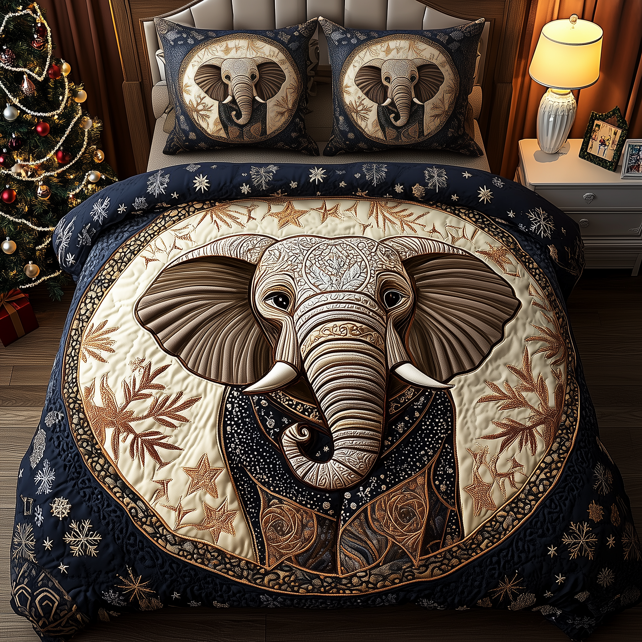 Gentle Elephant 3-Piece Quilted Bedding Set GFTONL1555