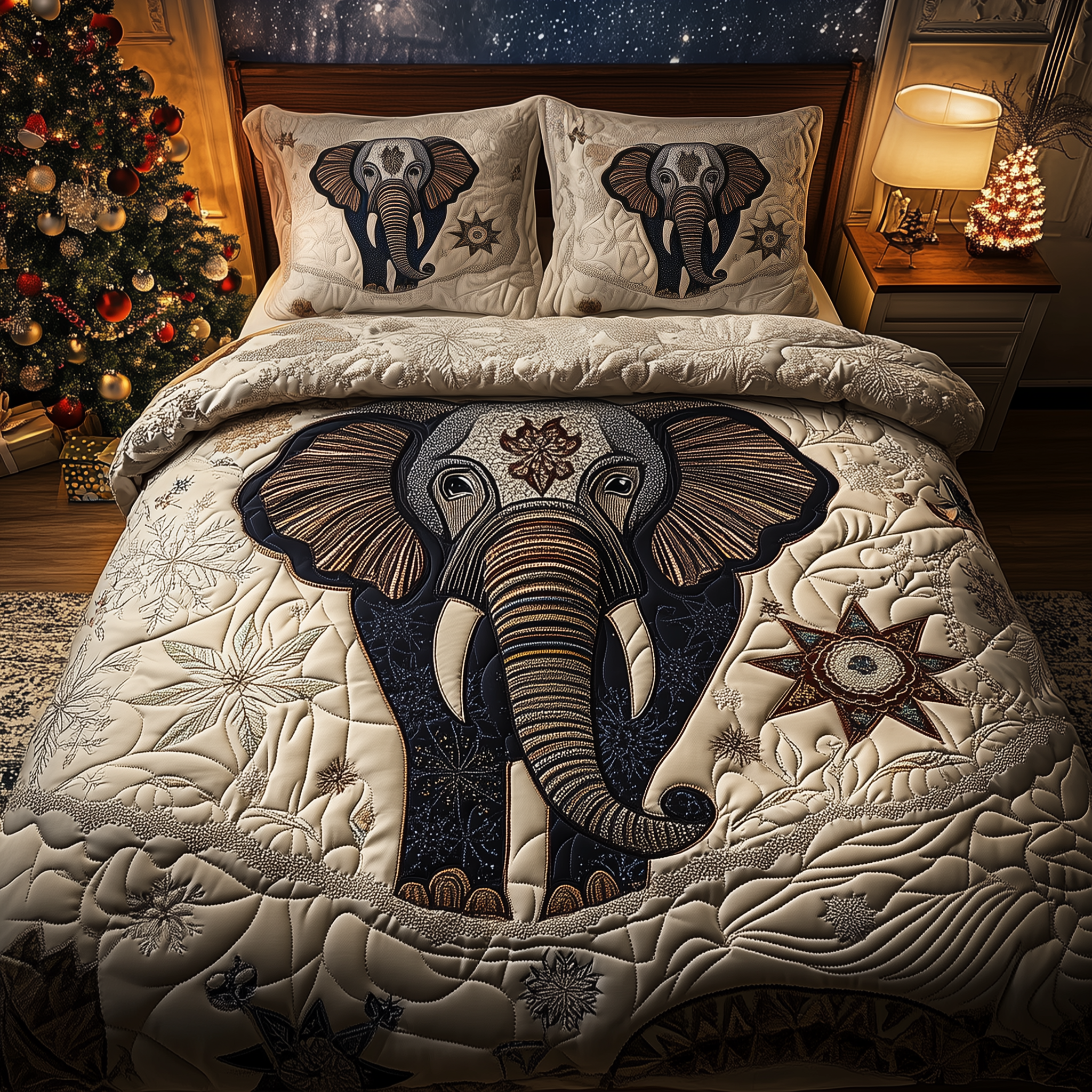 Gentle Elephant 3-Piece Quilted Bedding Set GFTONL1557