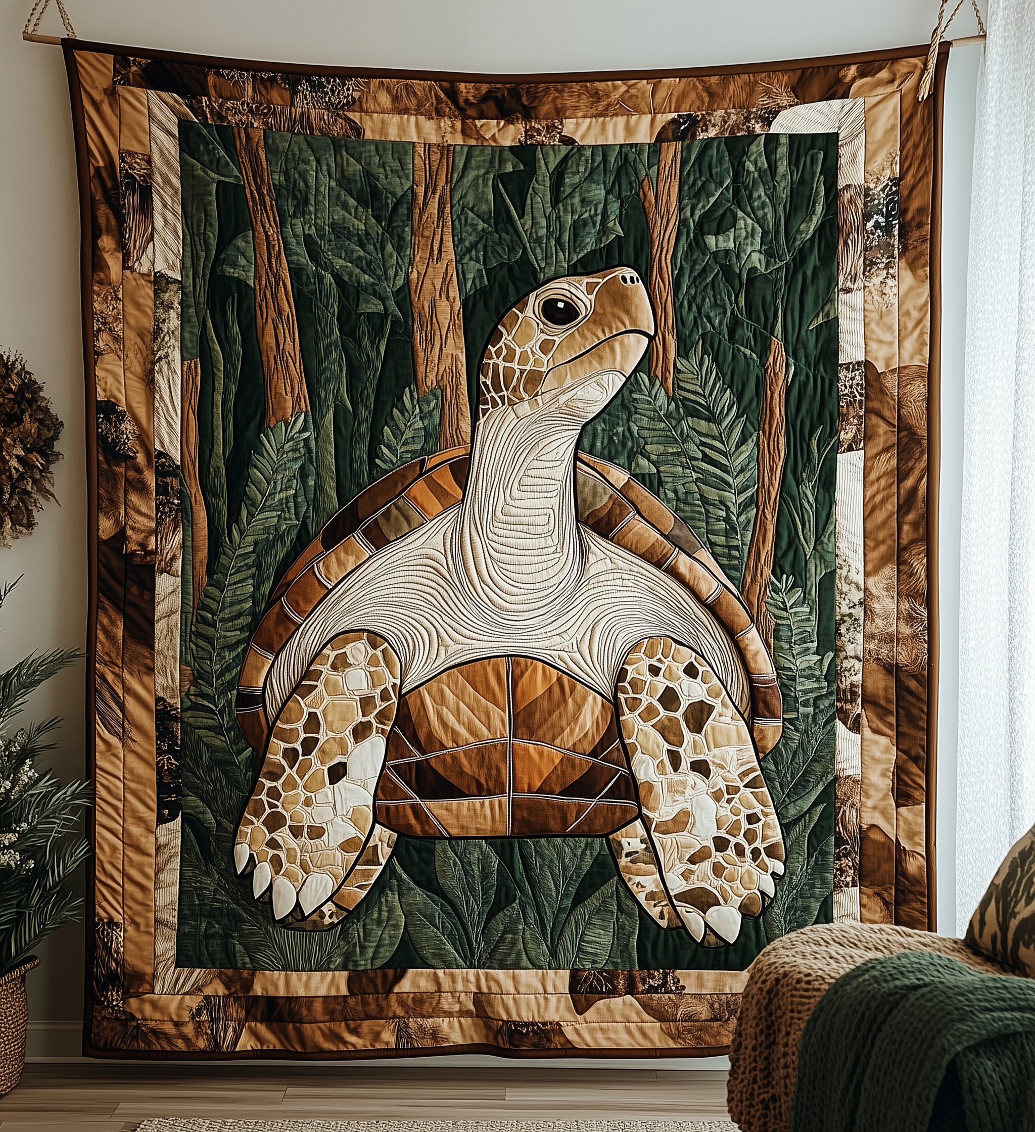 Chilling In The Jungles Tortoise Quilted Blanket GFTONL1665