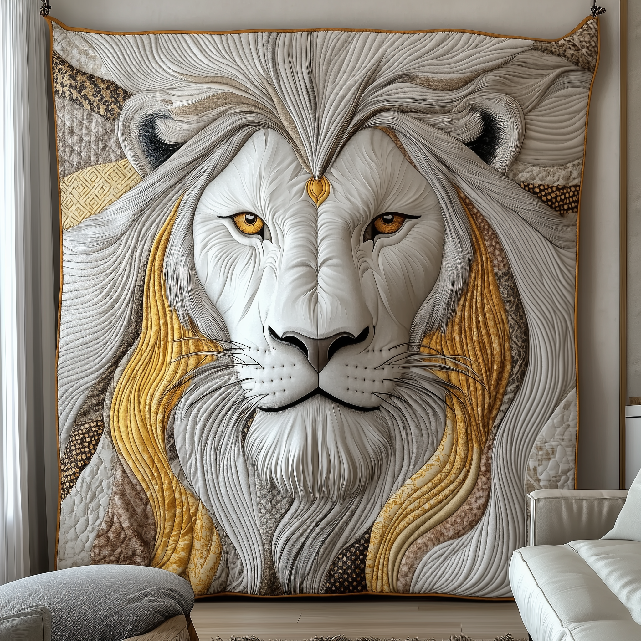 Elegant Mane Lion Quilted Blanket GFTONL1742