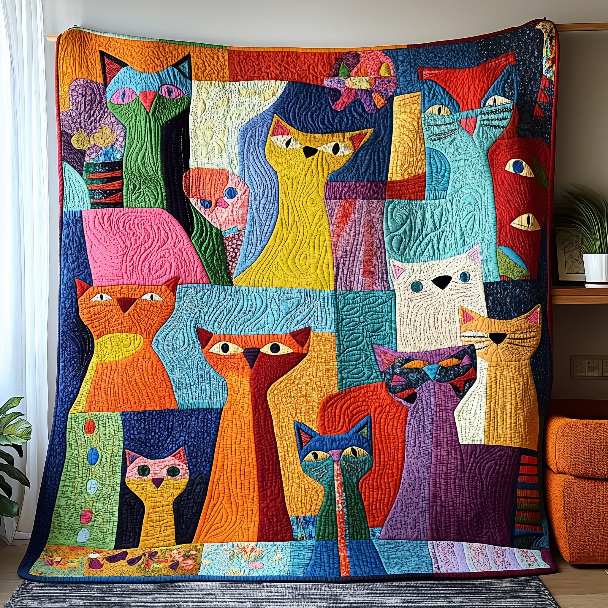 Funky Cats Quilted Blanket GFTONL1882