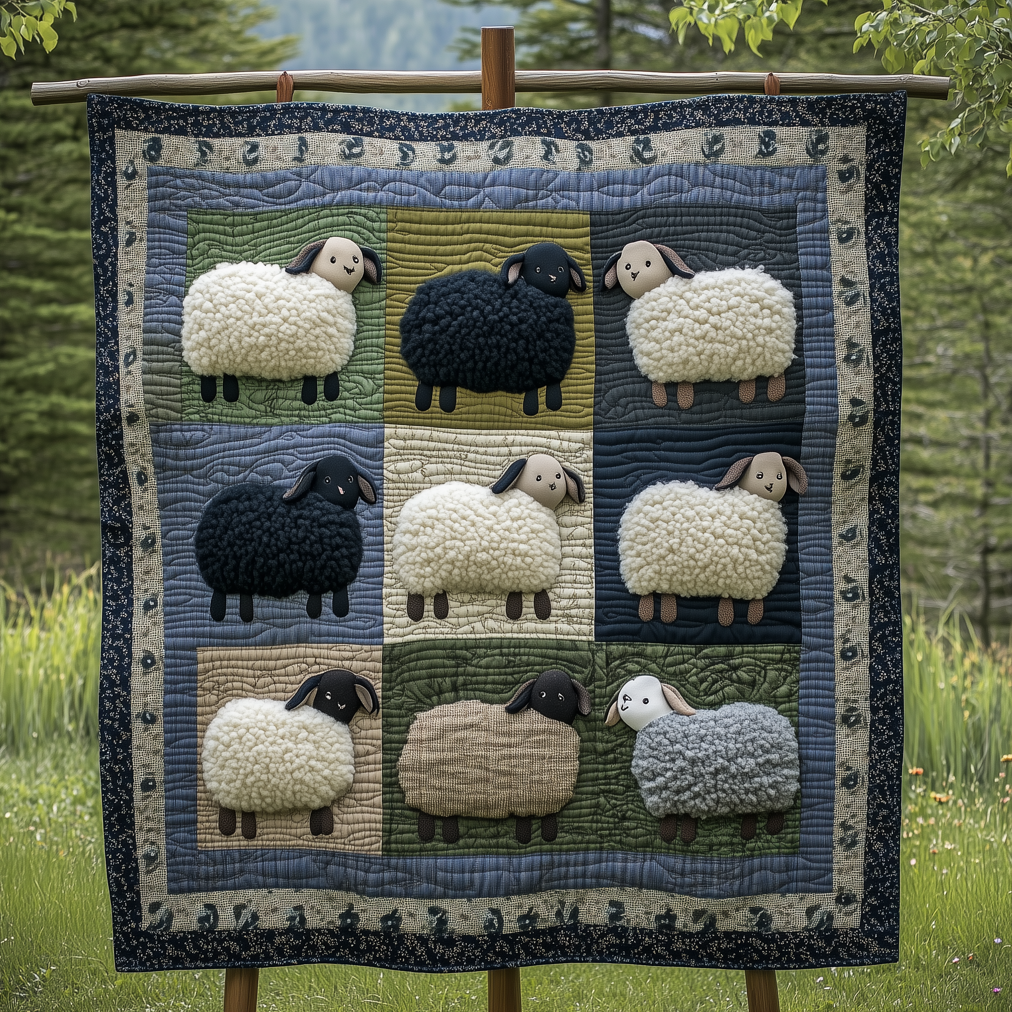 Whimsical Sheep Quilted Blanket GFTONL1918