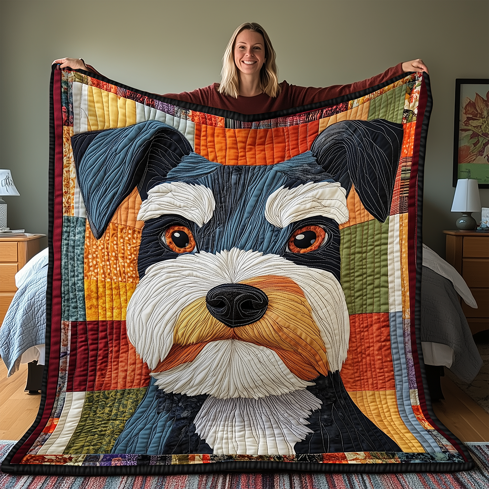Dorky Schnauzer Quilted Blanket GFTONL2031