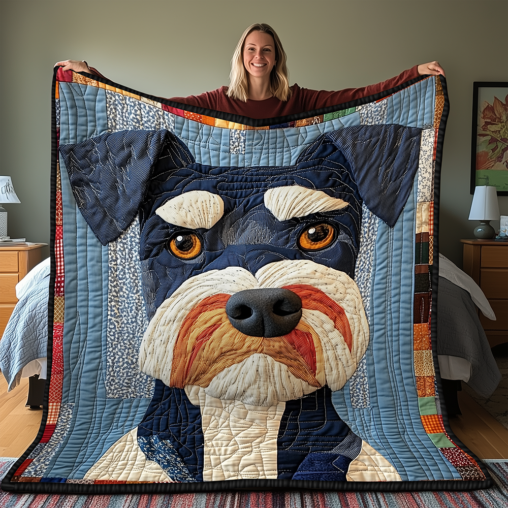 Dorky Schnauzer Quilted Blanket GFTONL2036