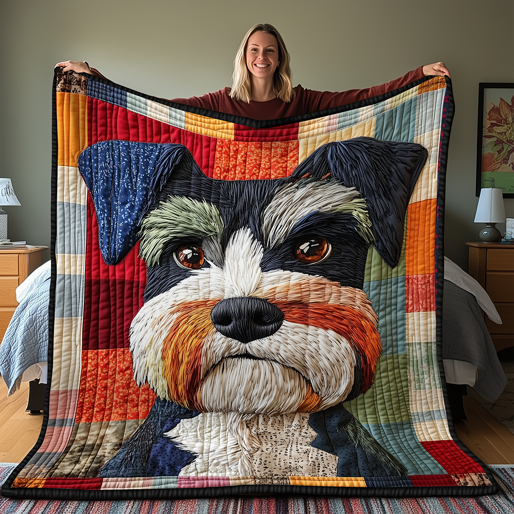 Dorky Schnauzer Quilted Blanket GFTONL2040
