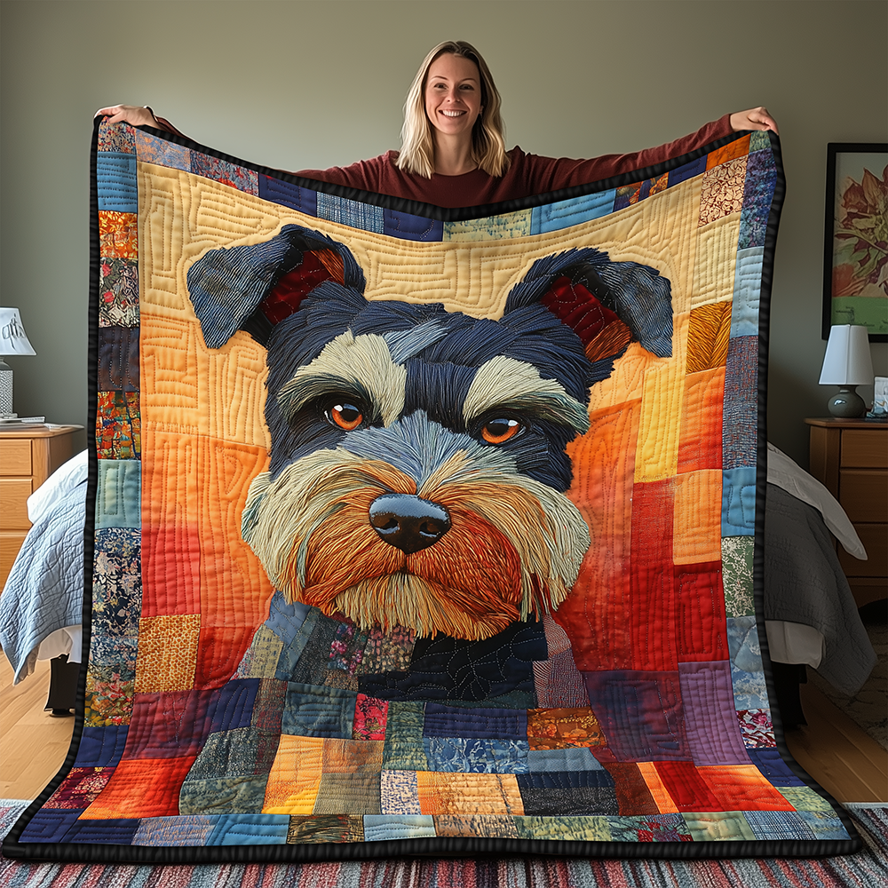 Dorky Schnauzer Quilted Blanket GFTONL2044