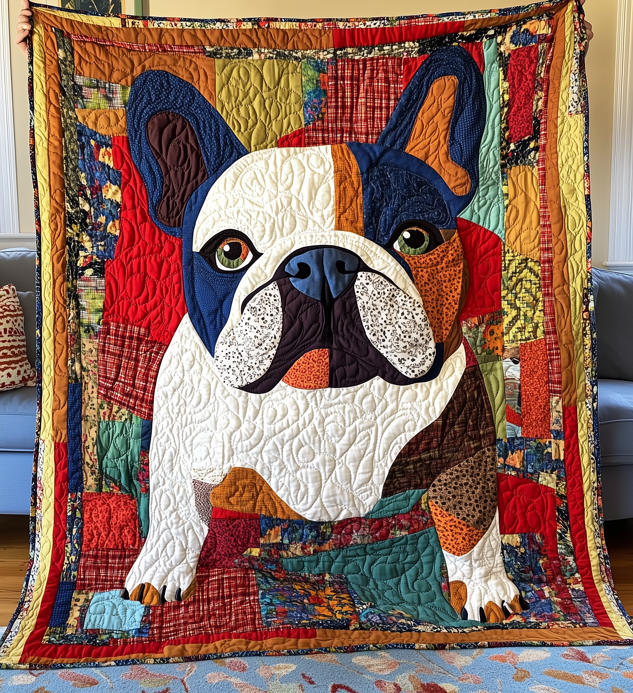Bulldog Quilted Blanket GFTONL2106