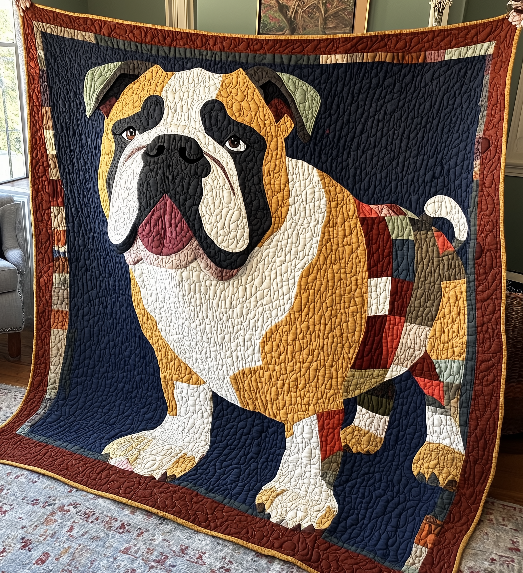 Bulldog Quilted Blanket GFTONL2109
