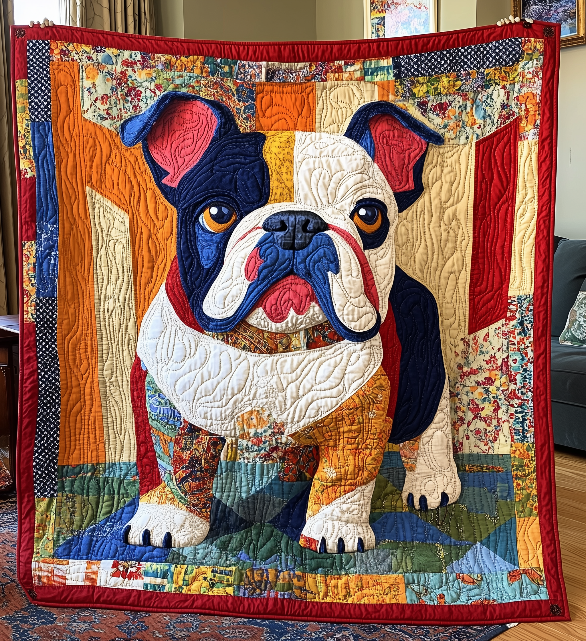Bulldog Quilted Blanket GFTONL2112