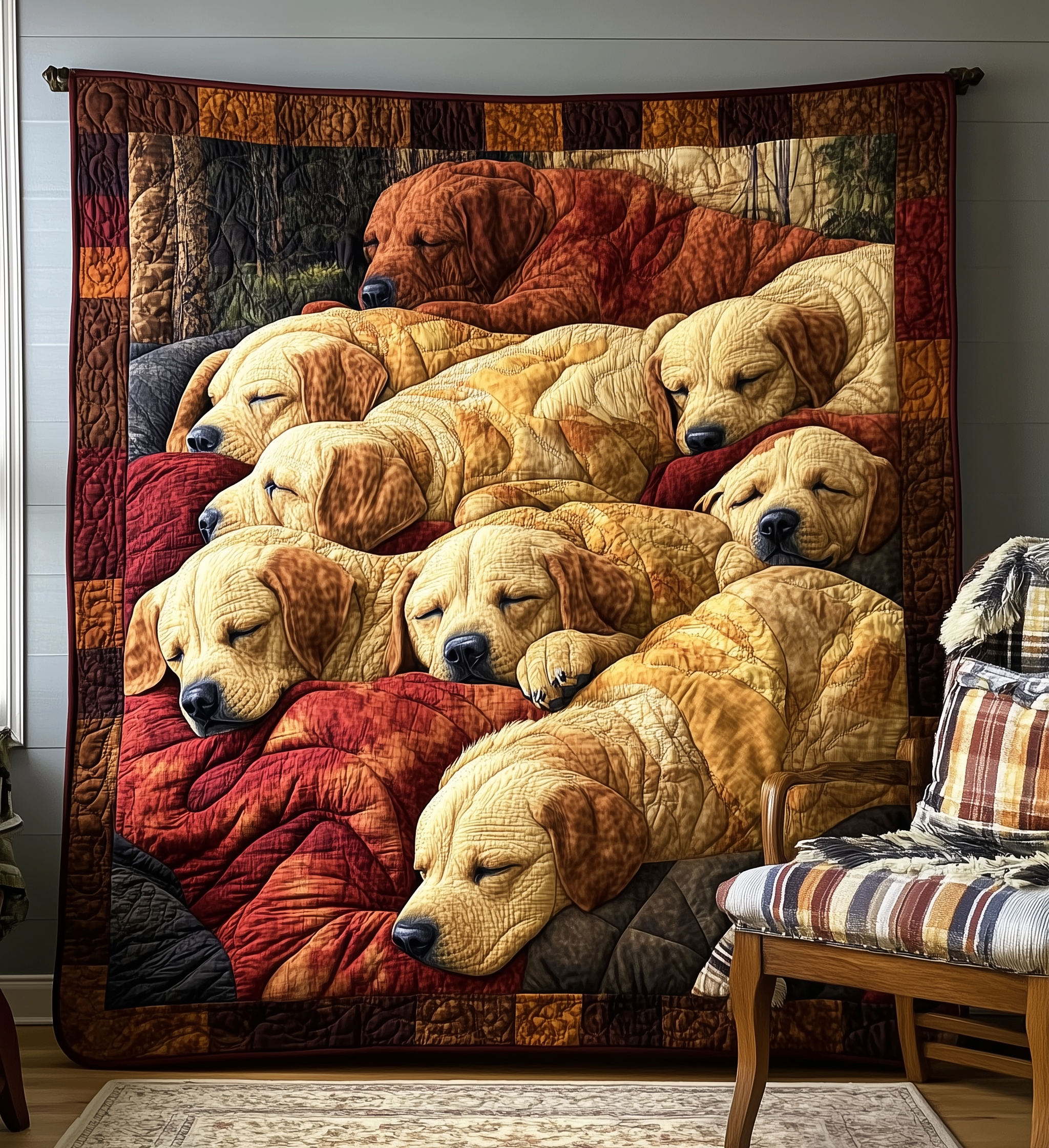Sleeping Labrador Retriever Quilted Blanket GFTONL2149