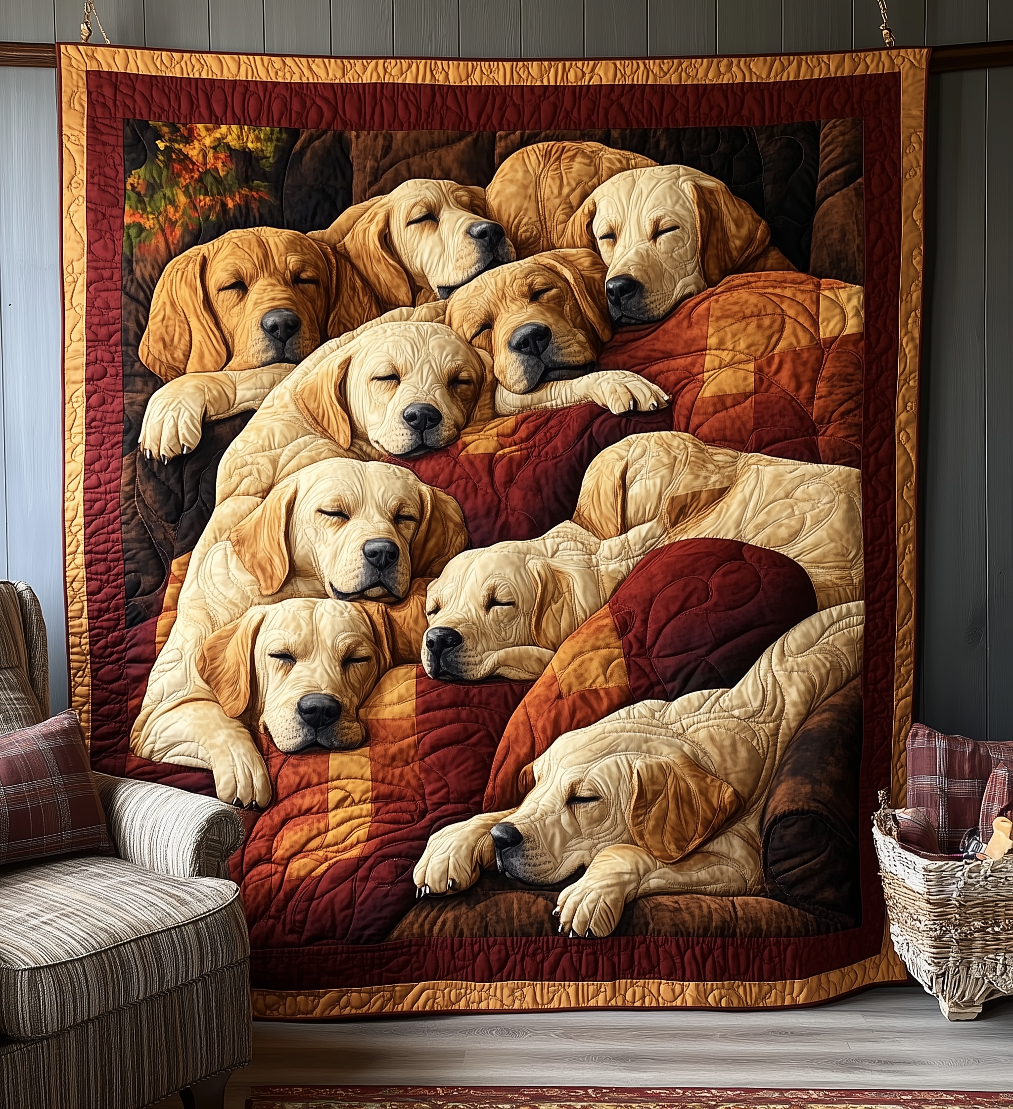 Sleeping Labrador Retriever Quilted Blanket GFTONL2160