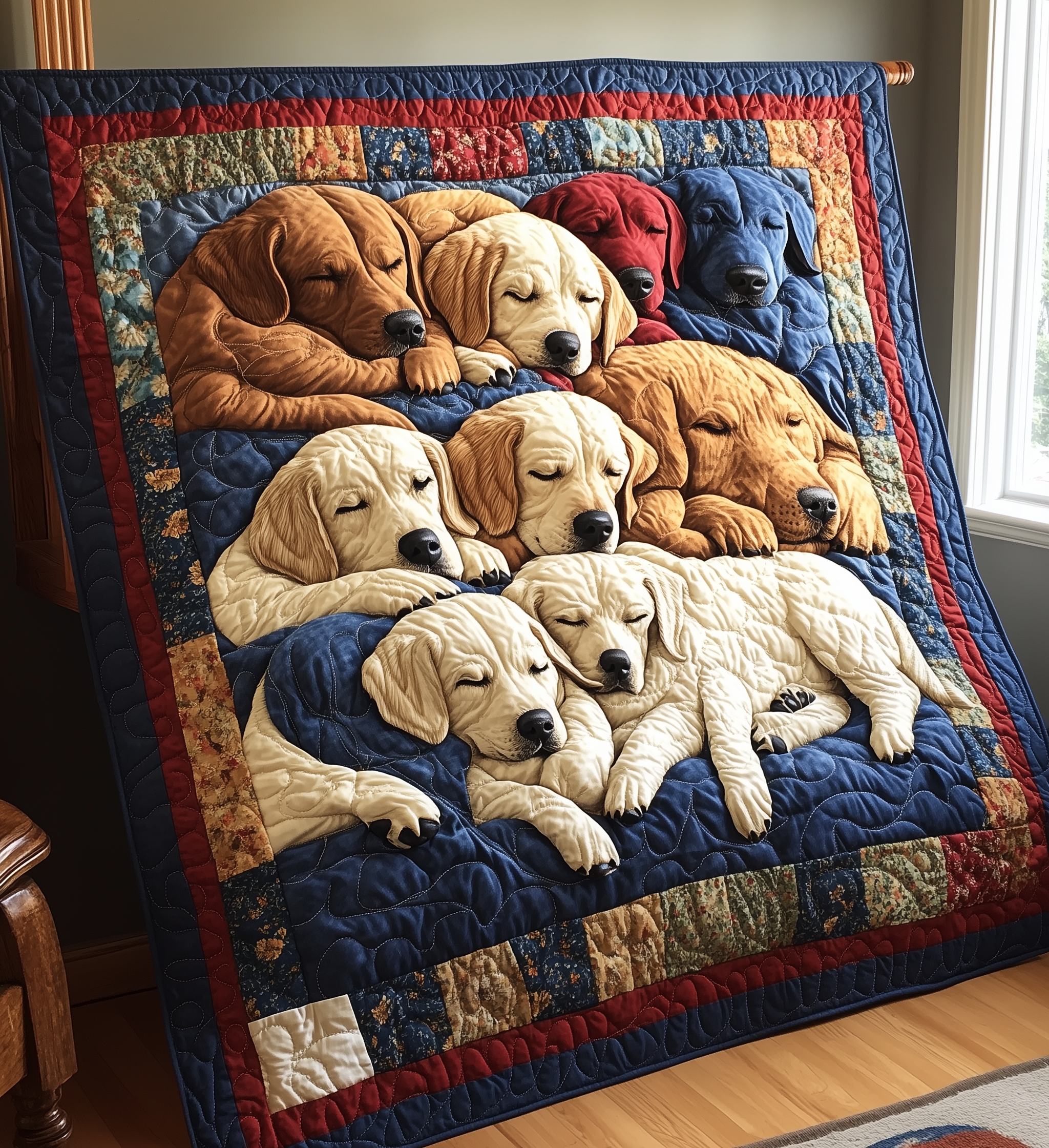 Sleeping Labrador Retriever Quilted Blanket GFTONL2170