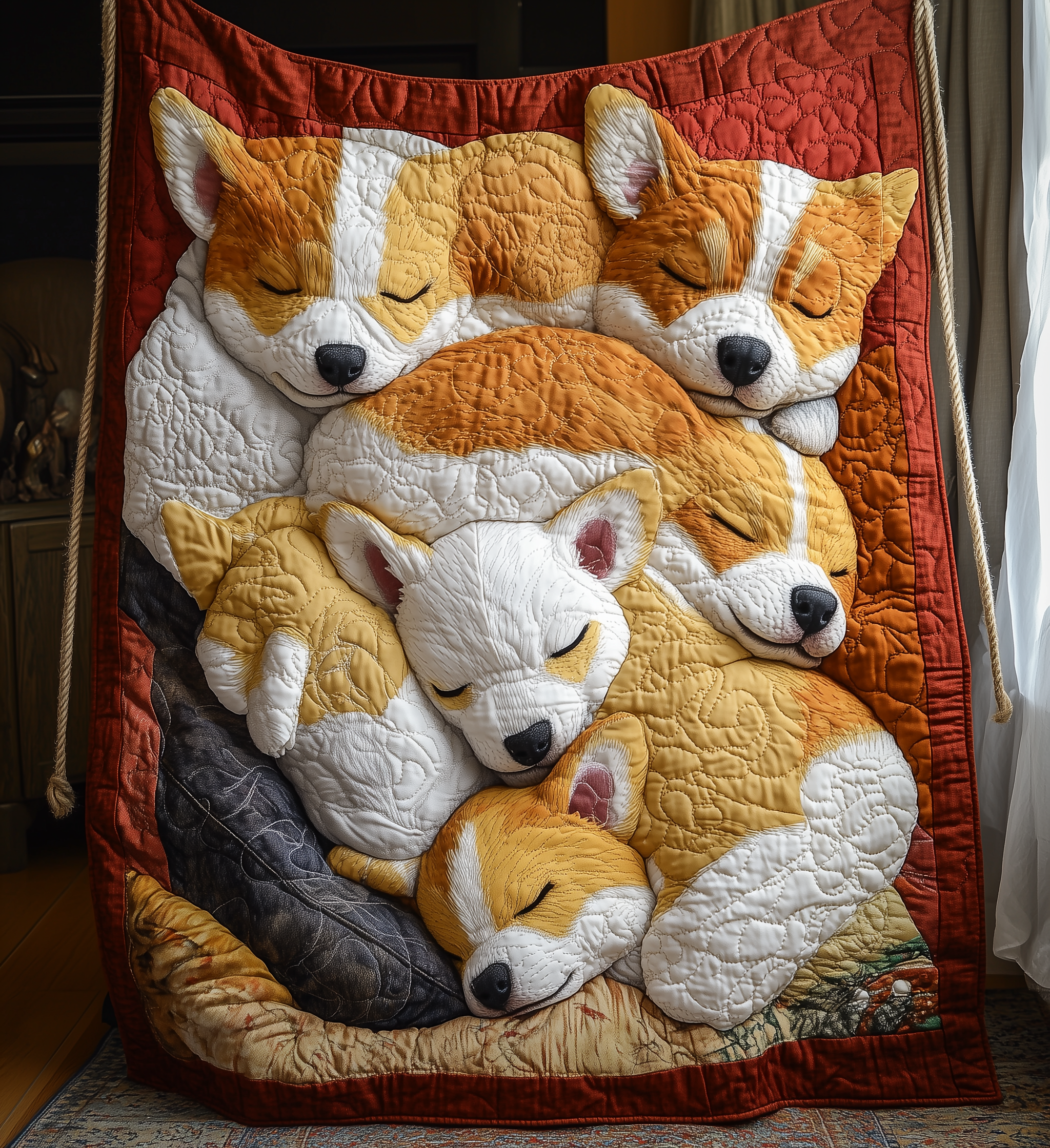 Sleeping Corgi Quilted Blanket GFTONL2181