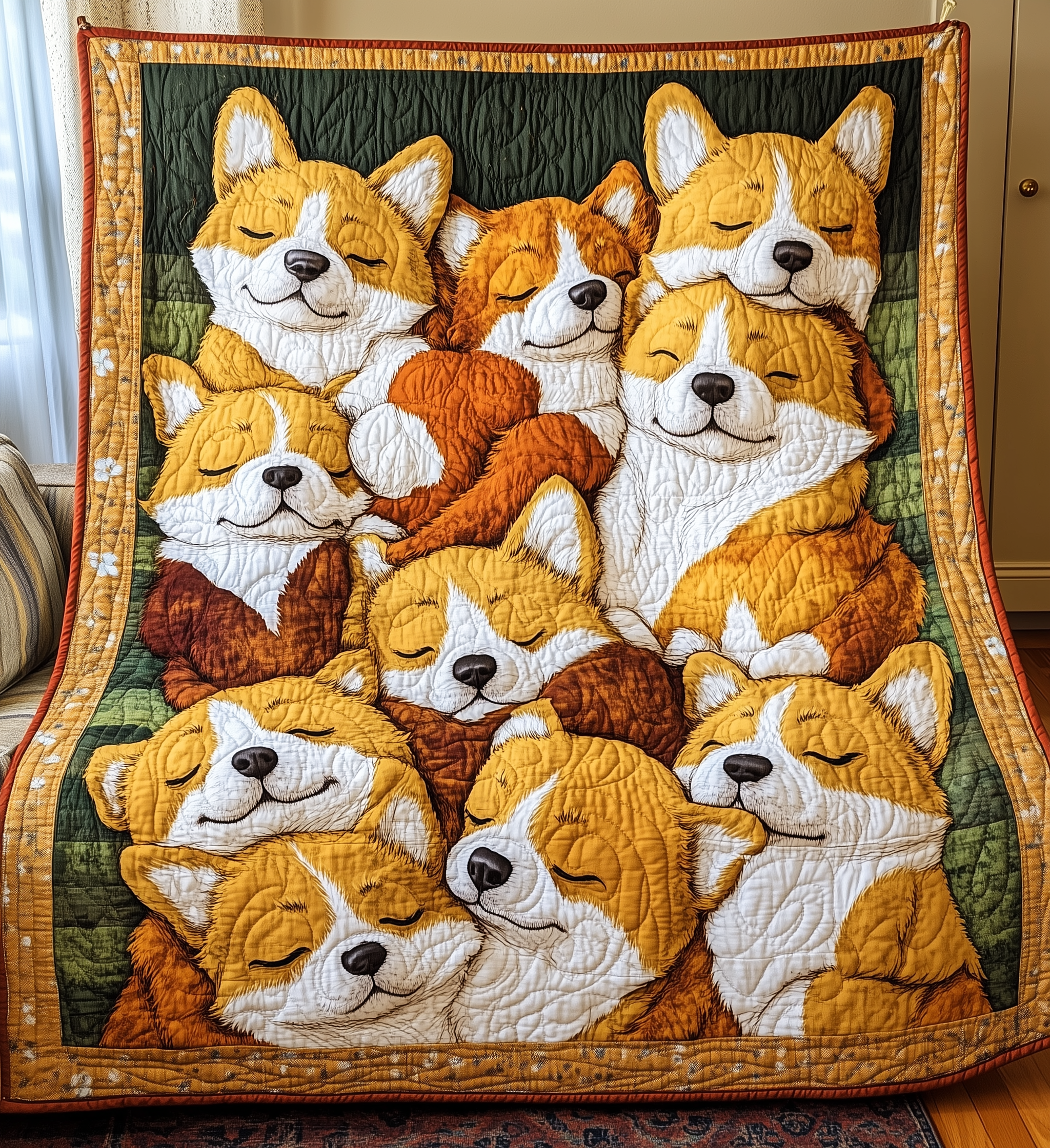 Sleeping Corgi Quilted Blanket GFTONL2182