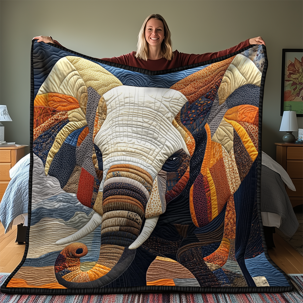 Commanding Elephant Quilted Blanket GFTONL2231