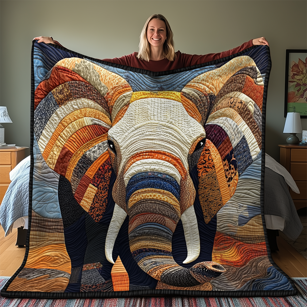 Commanding Elephant Quilted Blanket GFTONL2233