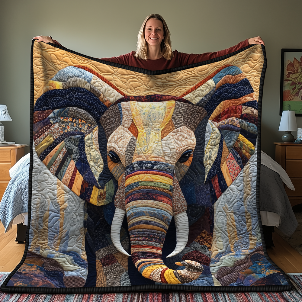 Commanding Elephant Quilted Blanket GFTONL2235