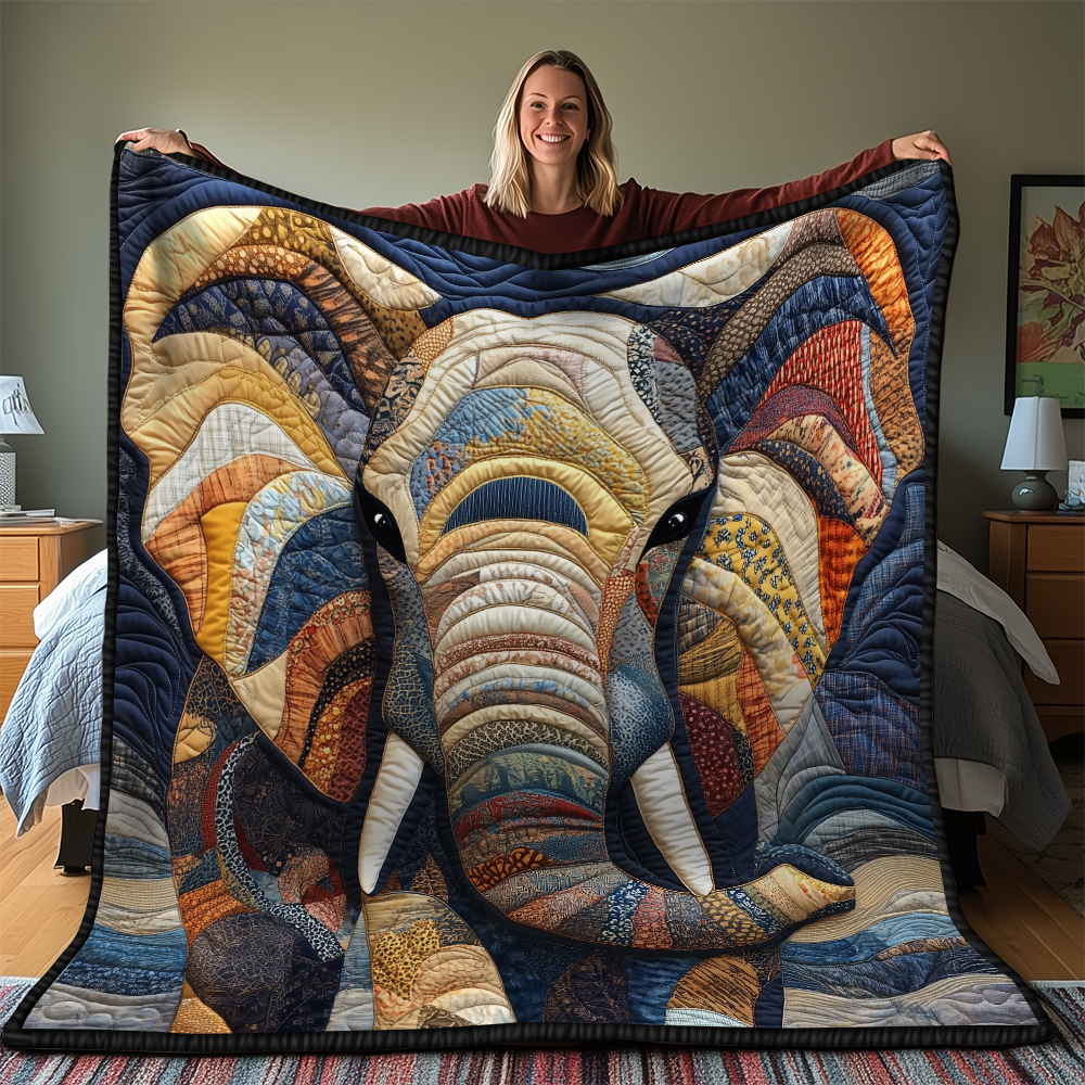 Commanding Elephant Quilted Blanket GFTONL2238