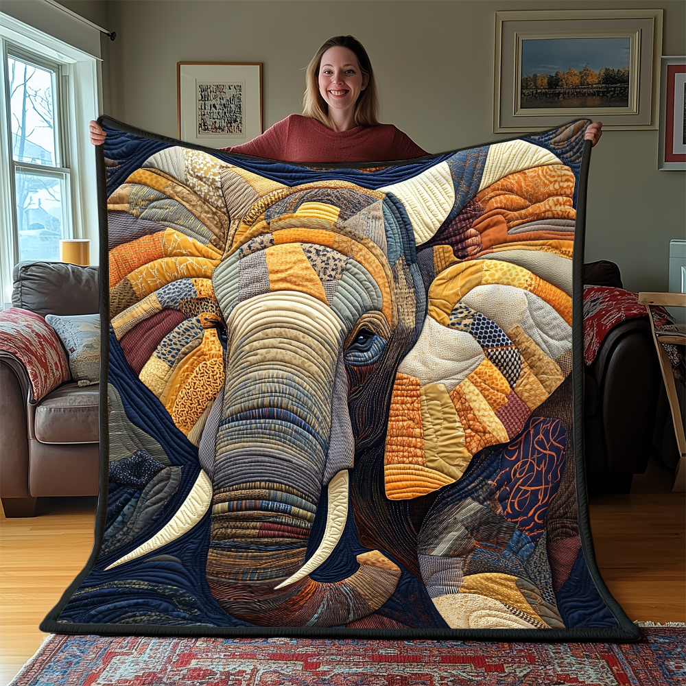 Commanding Elephant Quilted Blanket GFTONL2242