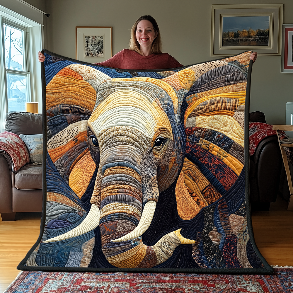 Commanding Elephant Quilted Blanket GFTONL2244