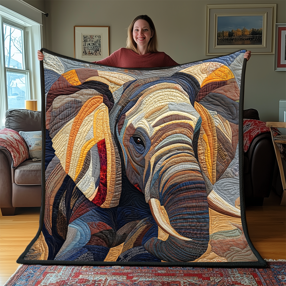 Commanding Elephant Quilted Blanket GFTONL2245