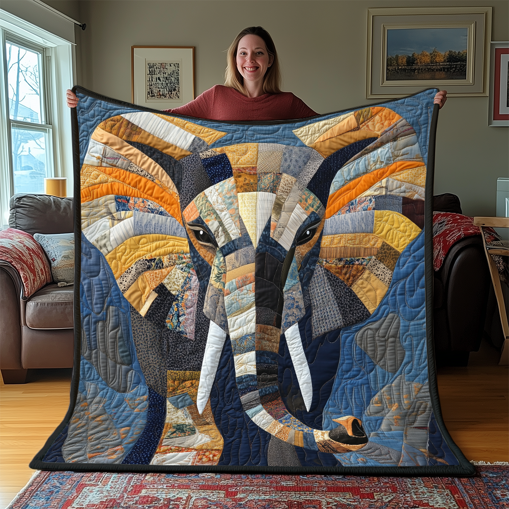 Commanding Elephant Quilted Blanket GFTONL2249