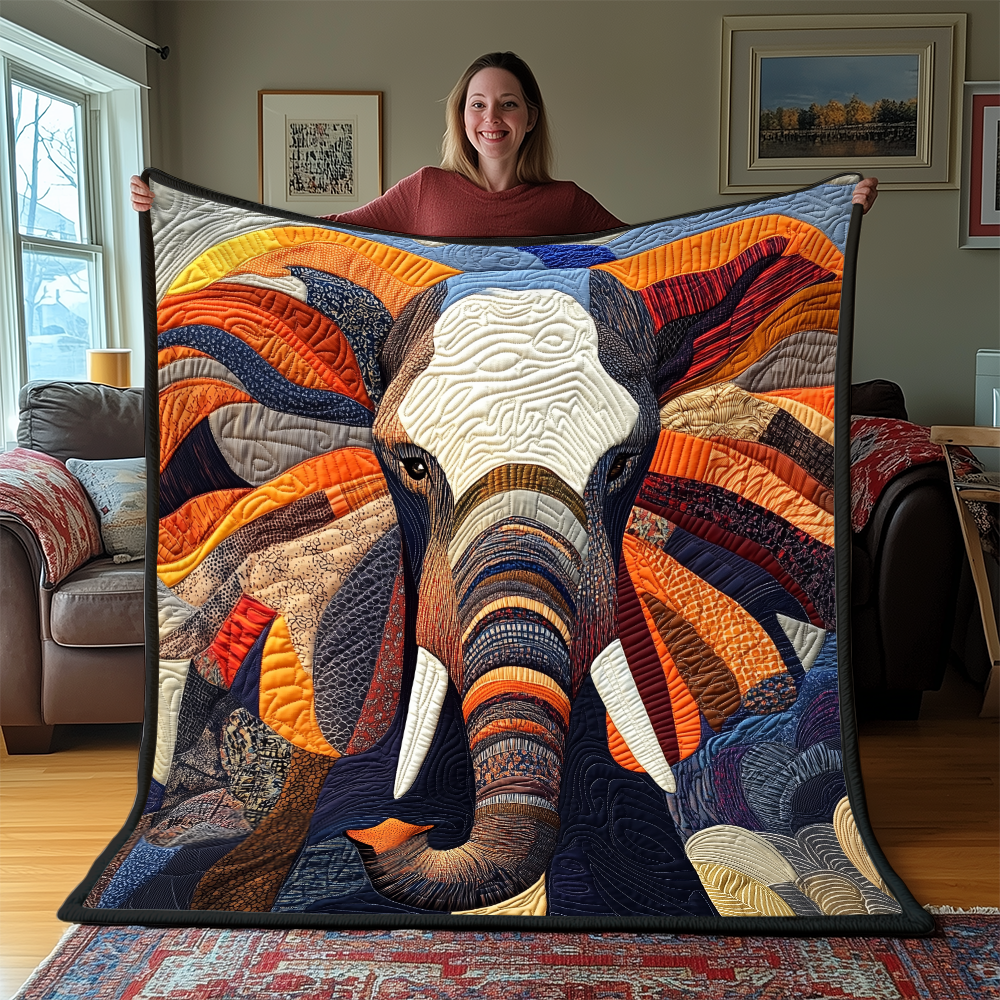 Commanding Elephant Quilted Blanket GFTONL2255