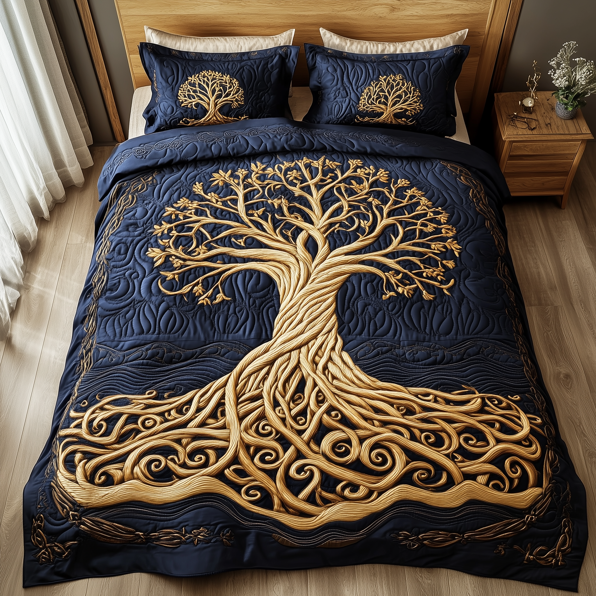 Eternal Tree Of Life 3-Piece Quilted Bedding Set GFTONL2290
