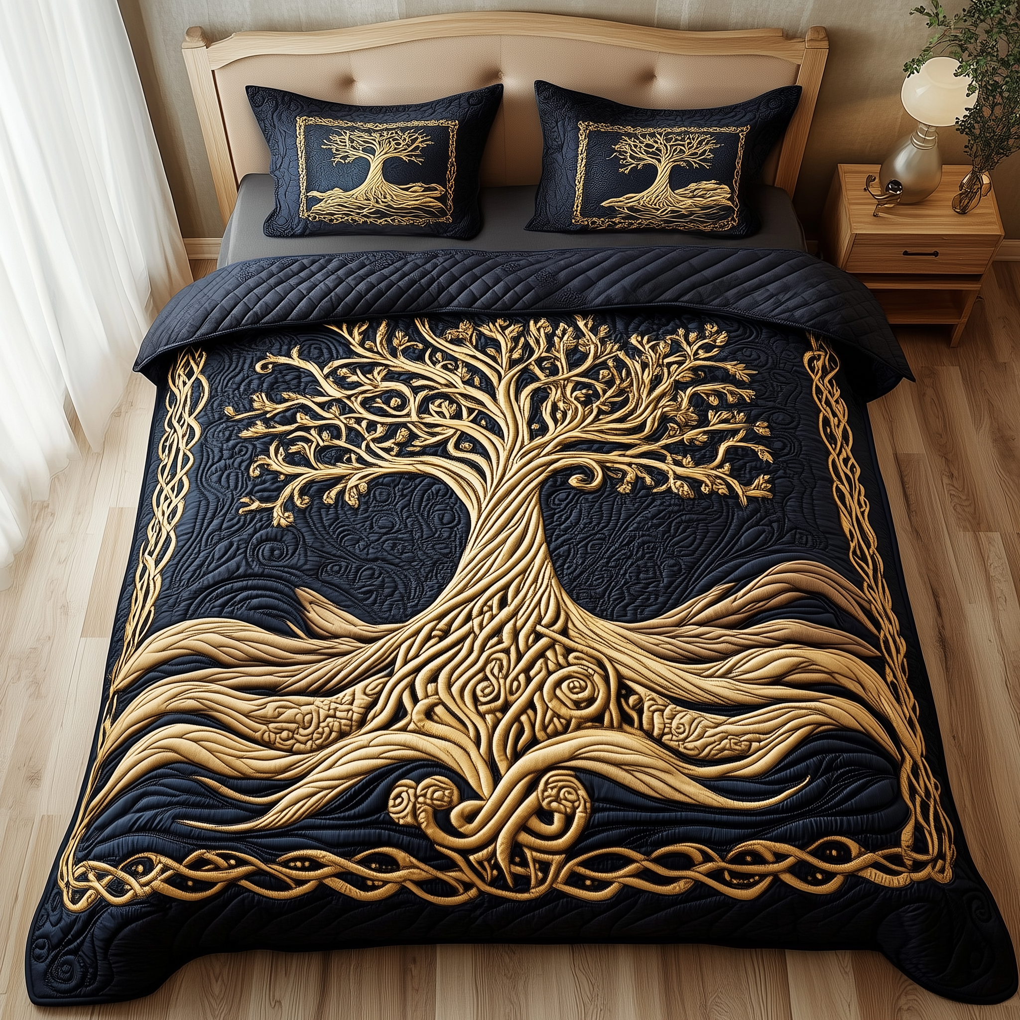 Eternal Tree Of Life 3-Piece Quilted Bedding Set GFTONL2294