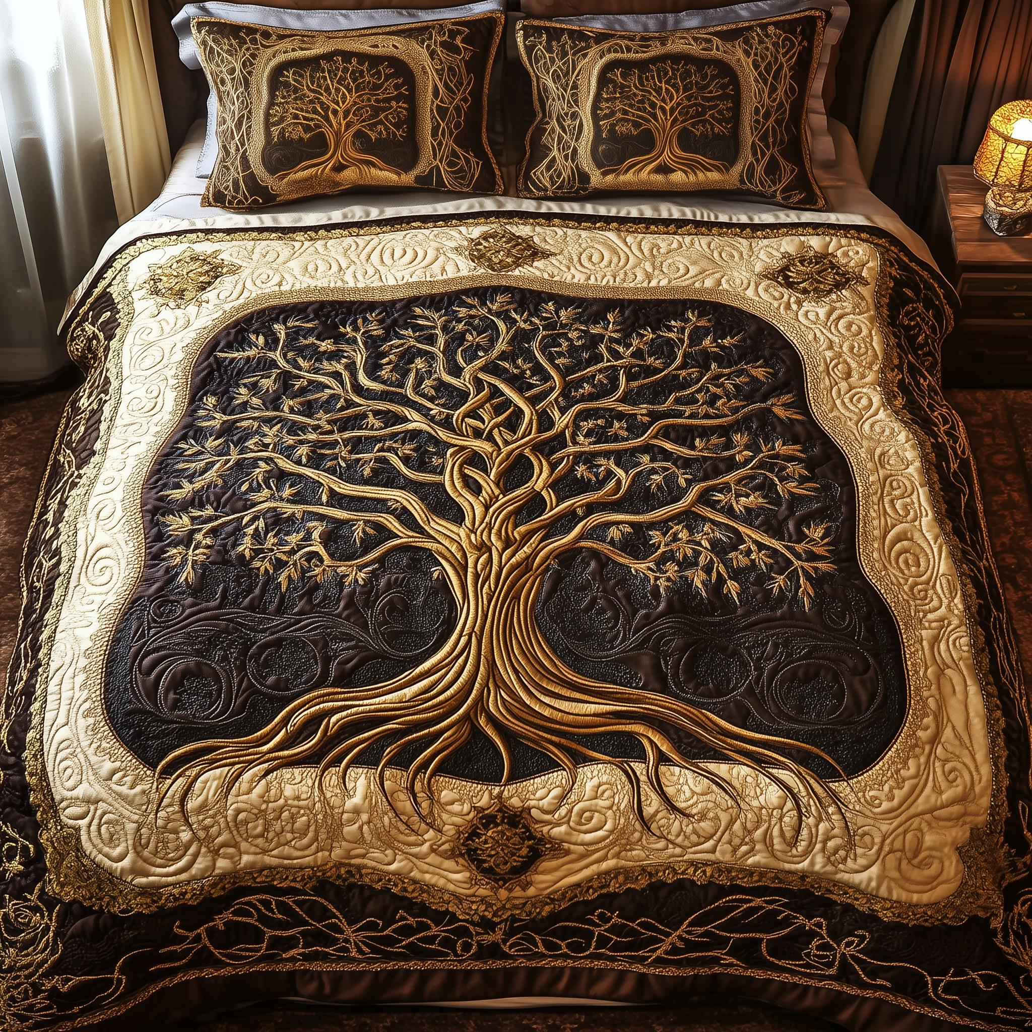 Eternal Tree Of Life 3-Piece Quilted Bedding Set GFTONL2299