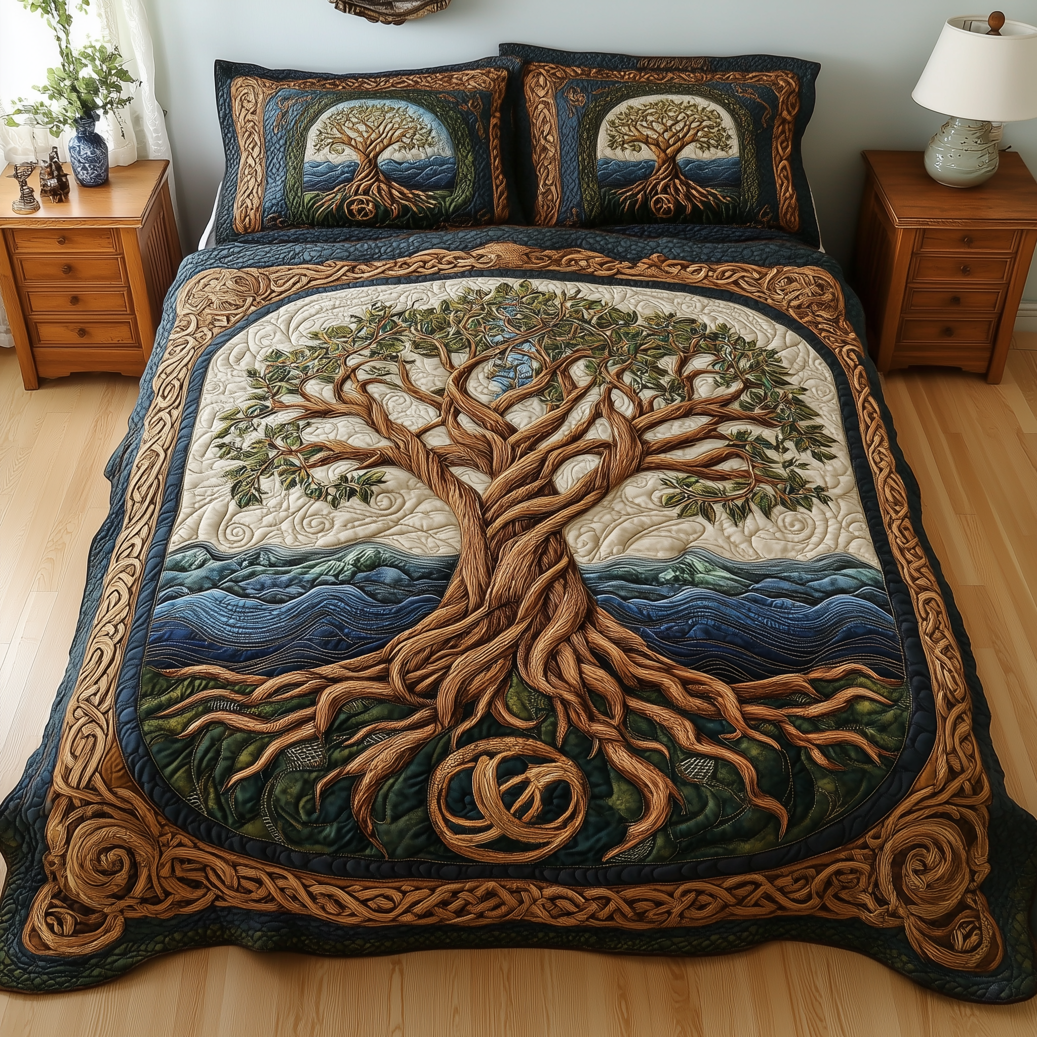 Eternal Tree Of Life 3-Piece Quilted Bedding Set GFTONL2300