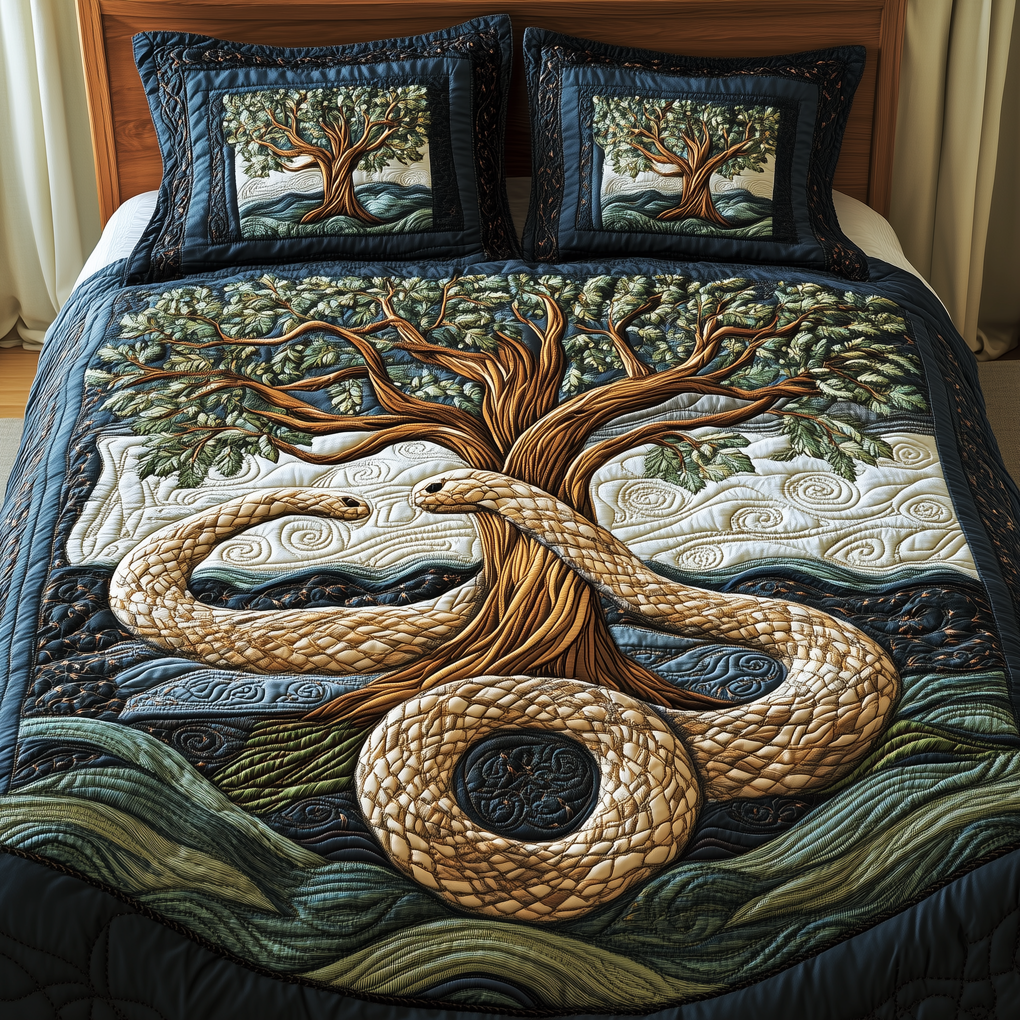 Wheel Of Eternity 3-Piece Quilted Bedding Set GFTONL2313
