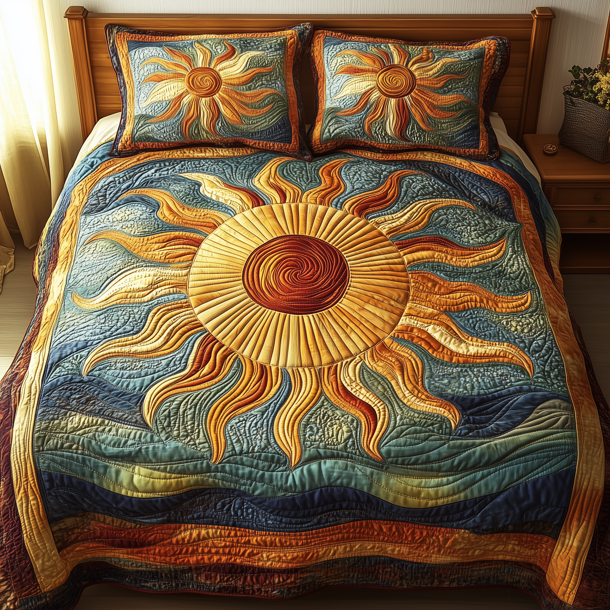 Luminous Sunshine 3-Piece Quilted Bedding Set GFTONL2337