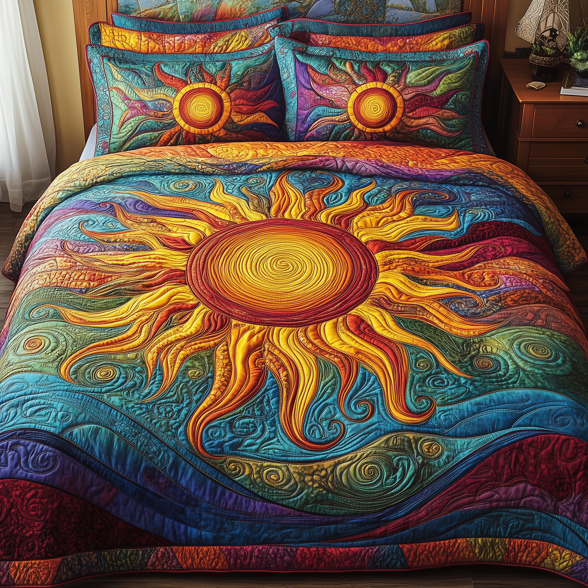 Luminous Sunshine 3-Piece Quilted Bedding Set GFTONL2339