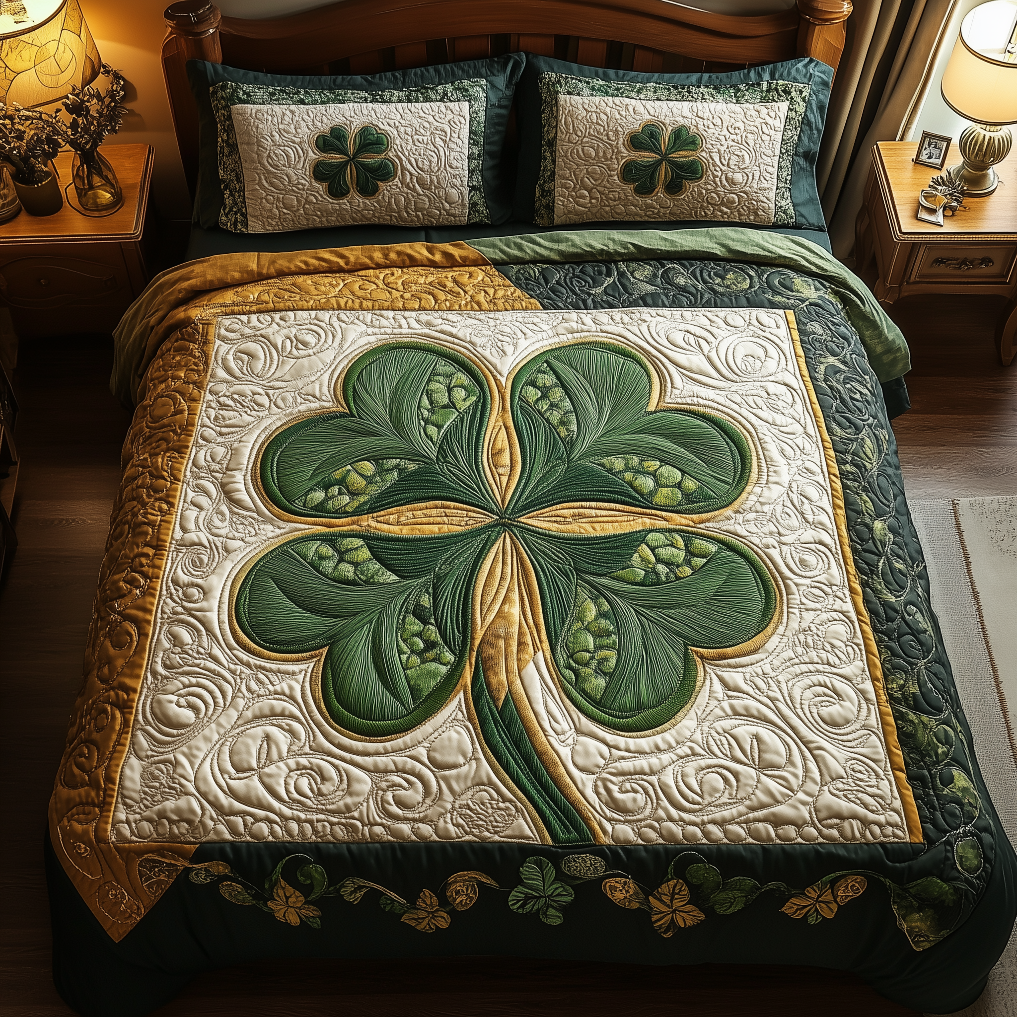 Irish Lucky Charm  3-Piece Quilted Bedding Set GFTONL2378