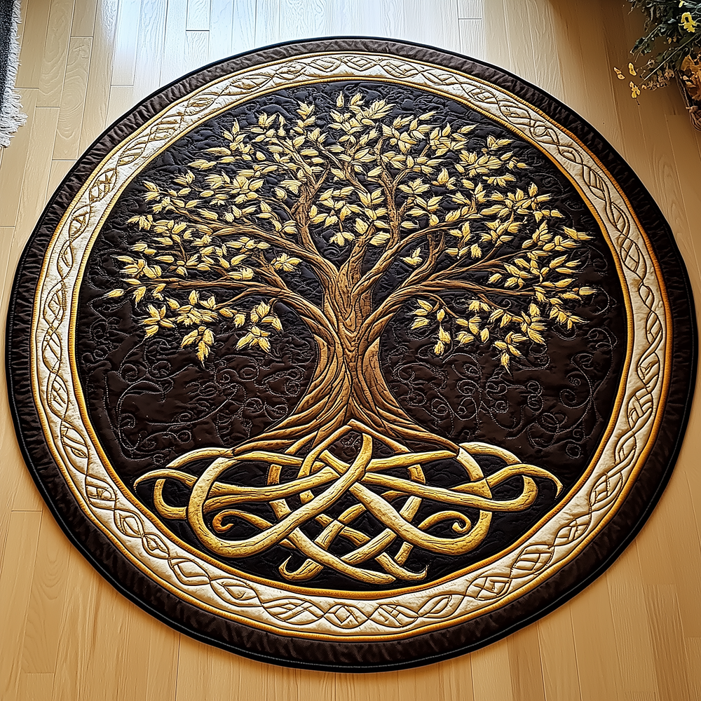 Ancient Tree Of Life Quilted Round Mat GFTONL2393