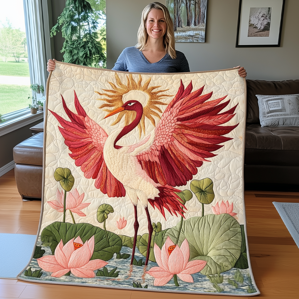 Elegant Crane Quilted Blanket GFTONL2449