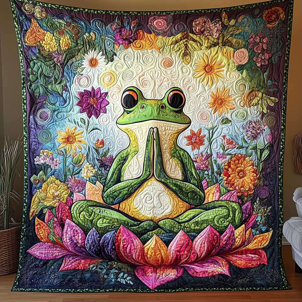 Serene Frog Quilted Blanket GFTONL2586