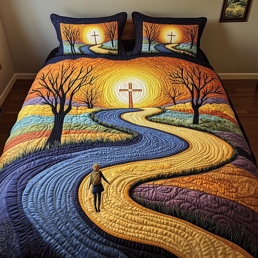 Blessing Path 3-Piece Quilted Bedding Set GFTONL2661