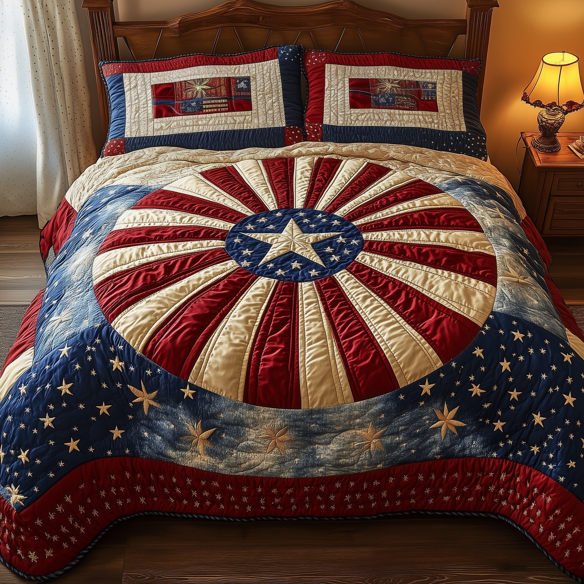 Heritage Mandala Bloom 3-Piece Quilted Bedding Set GFTONL2823