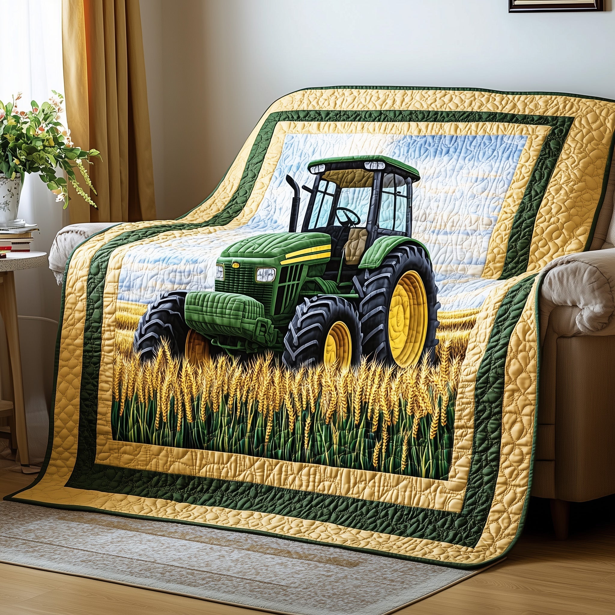 Tractor & Grain Quilted Blanket GFTONL2841
