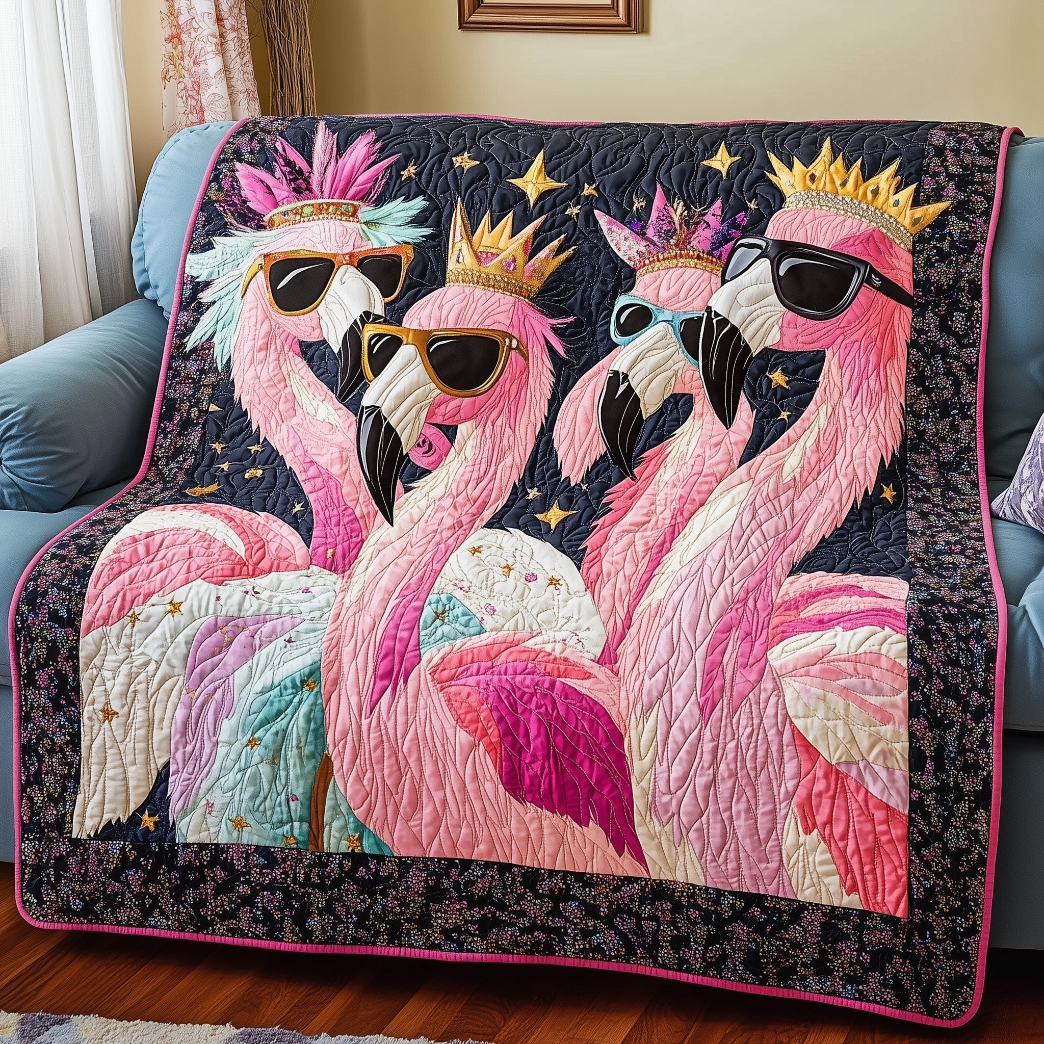 Dancing Flamingo Quilted Blanket GFTONL2860