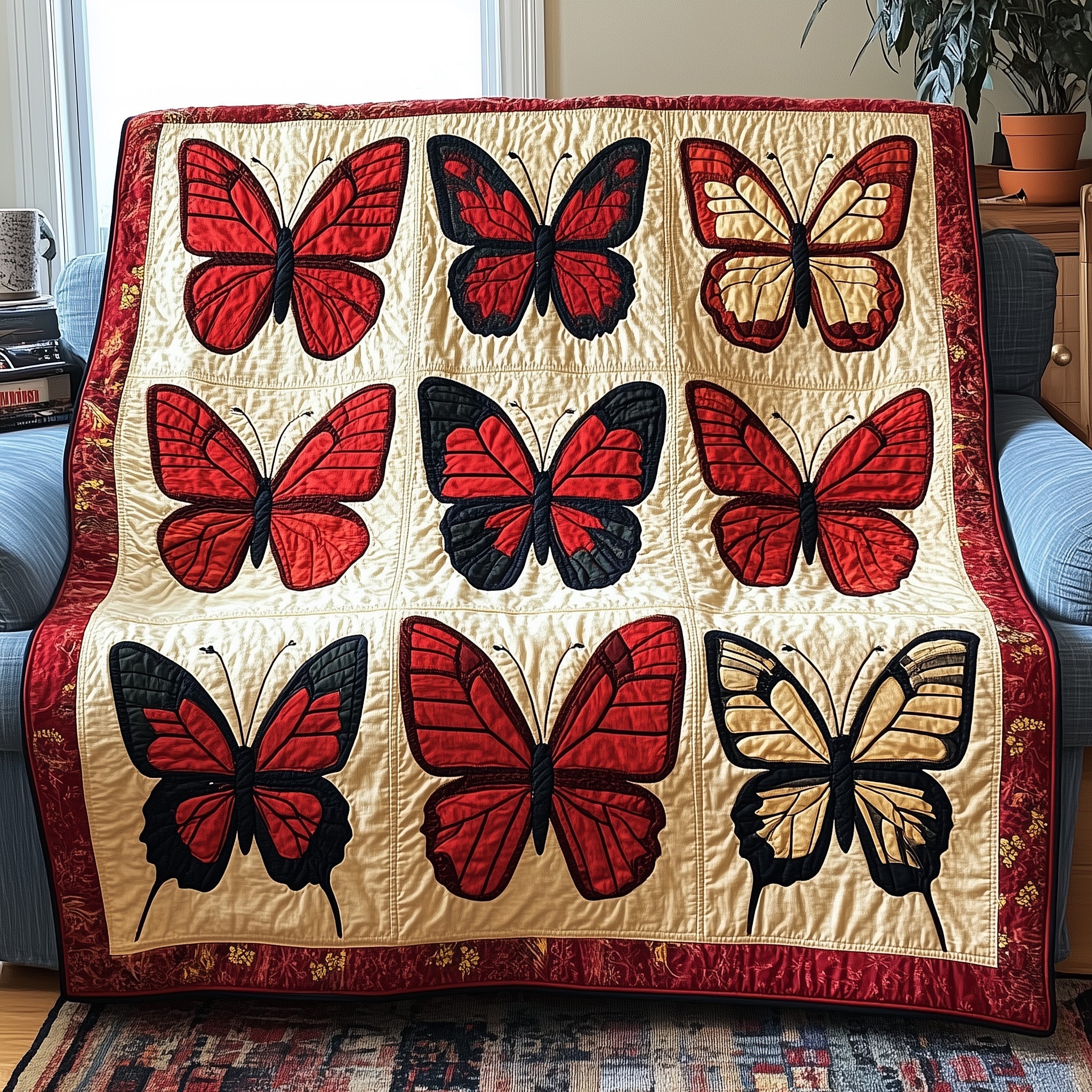 Fluttering Butterfly Quilted Blanket GFTONL2881