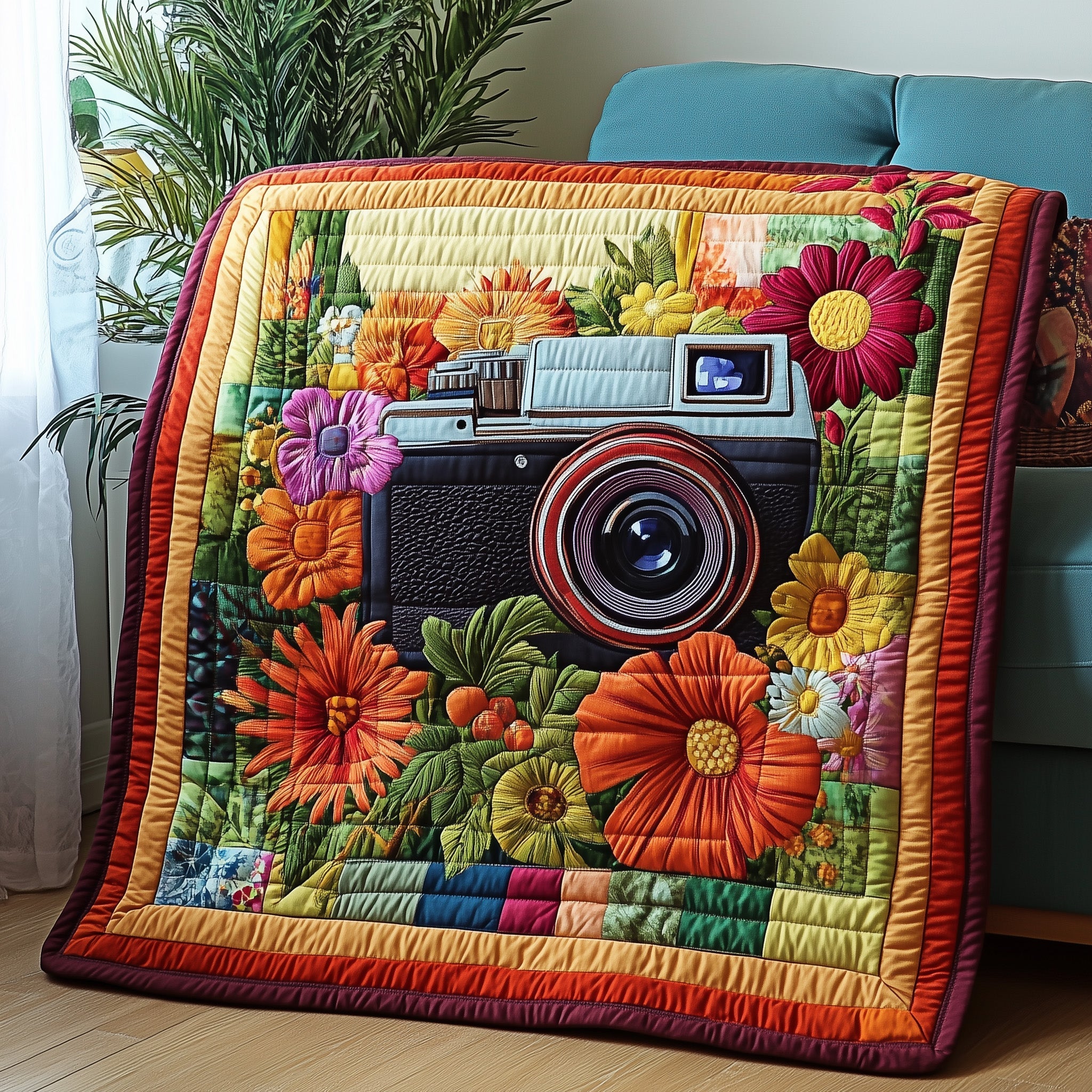 Vintage Camera Quilted Blanket GFTONL2902