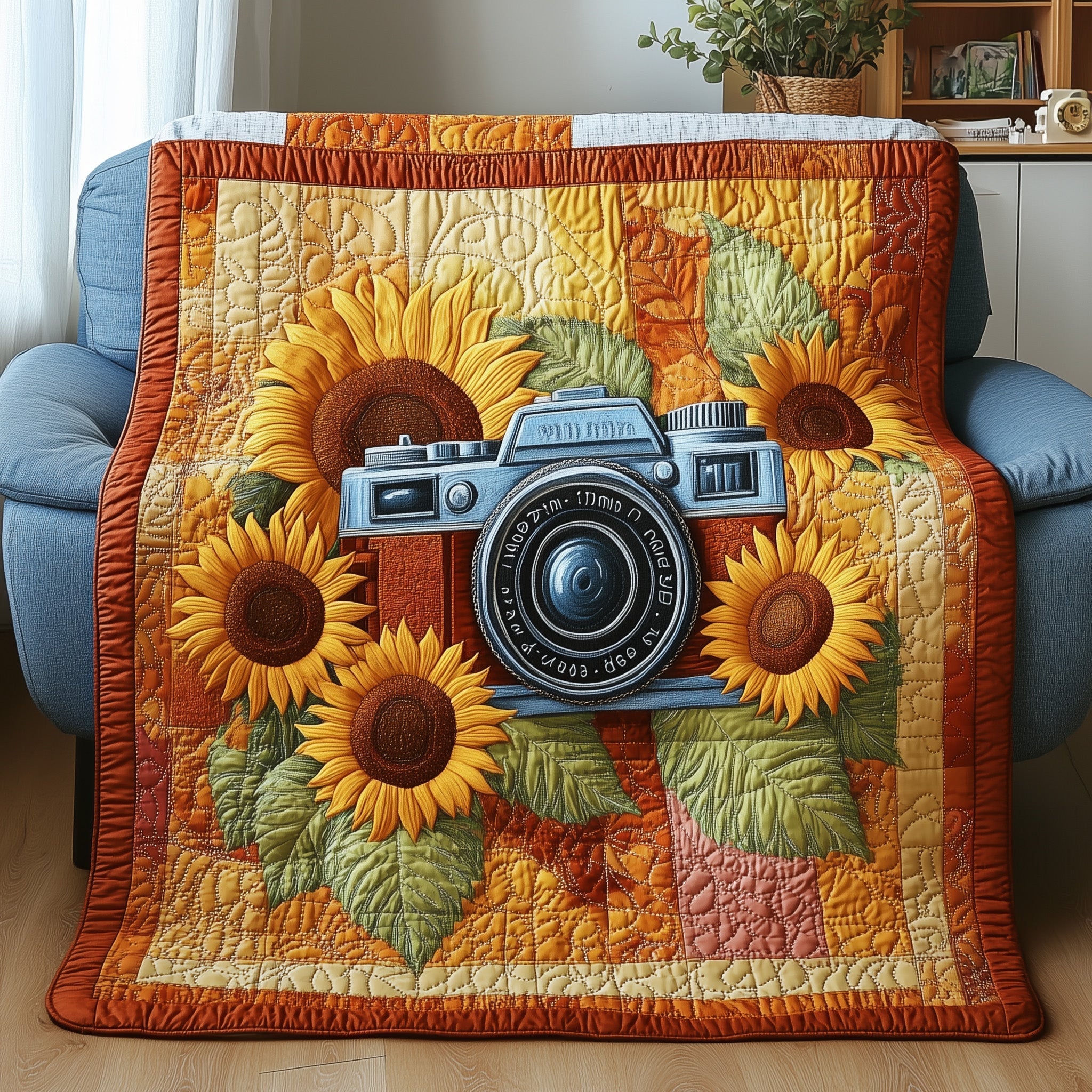 Vintage Camera Quilted Blanket GFTONL2908