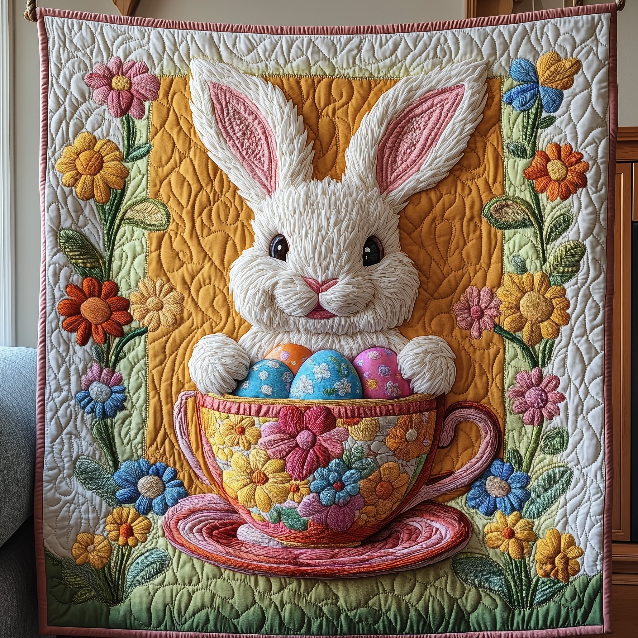 Cup Of Easter Quilted Blanket GFTONL2993